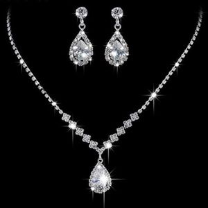 Rhinestone Teardrop Bridal Set